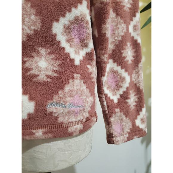 Eddie Bauer 1/2 Zip Aztec Southwestern Fleece Jacket Womens Size XL Tribal Ski - Picture 6 of 12